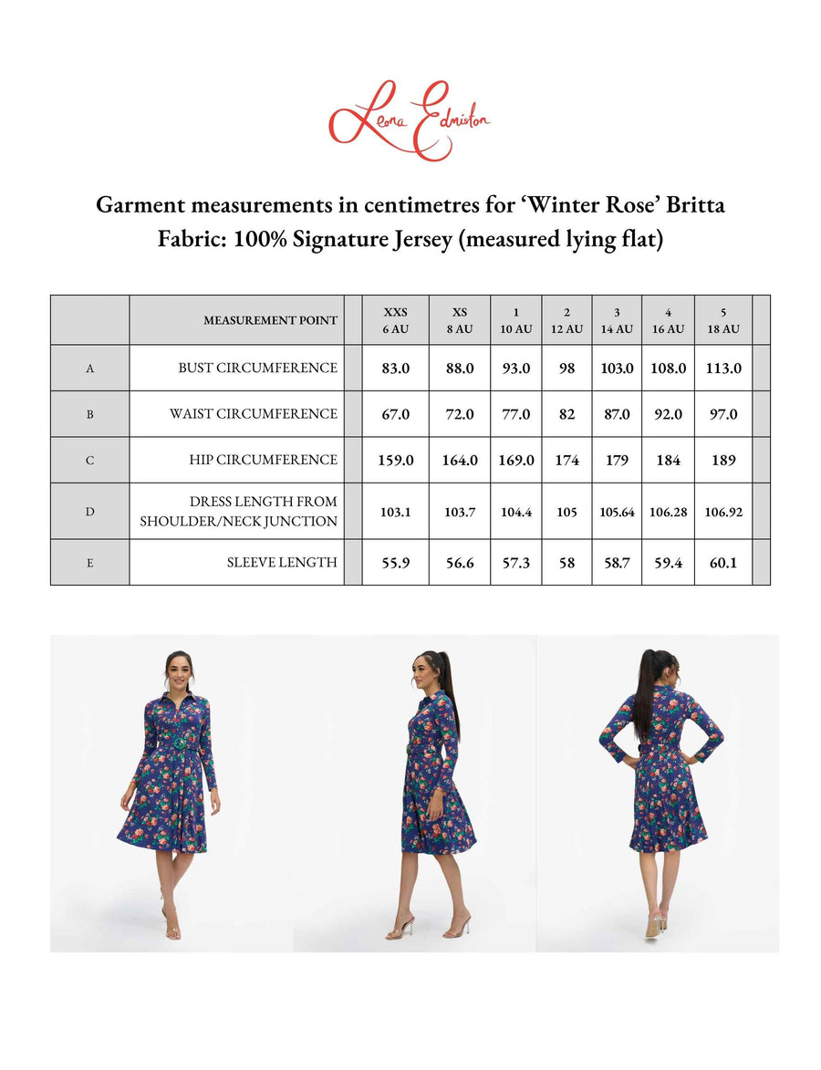 Britta 'Winter Rose' Shirtdress with Belt NEW ARRIVAL