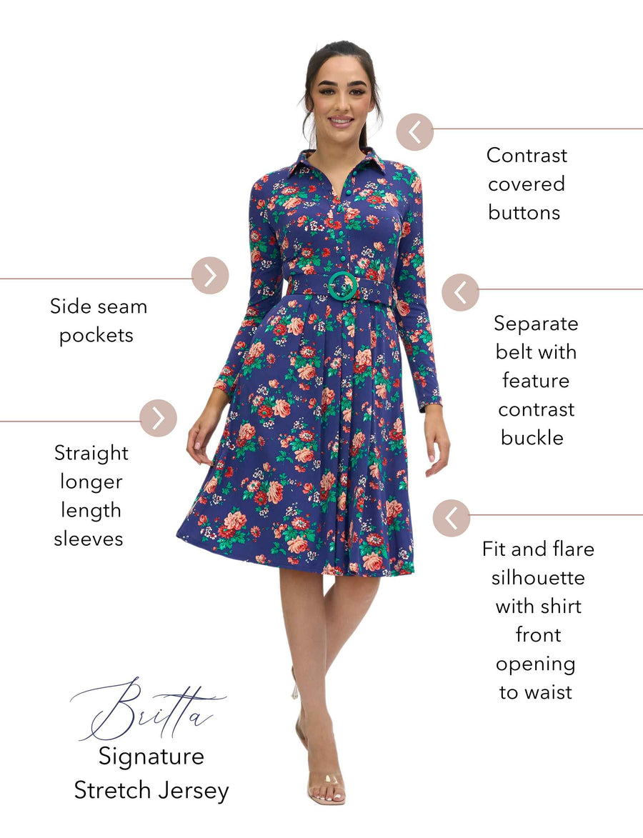 Britta 'Winter Rose' Shirtdress with Belt NEW ARRIVAL