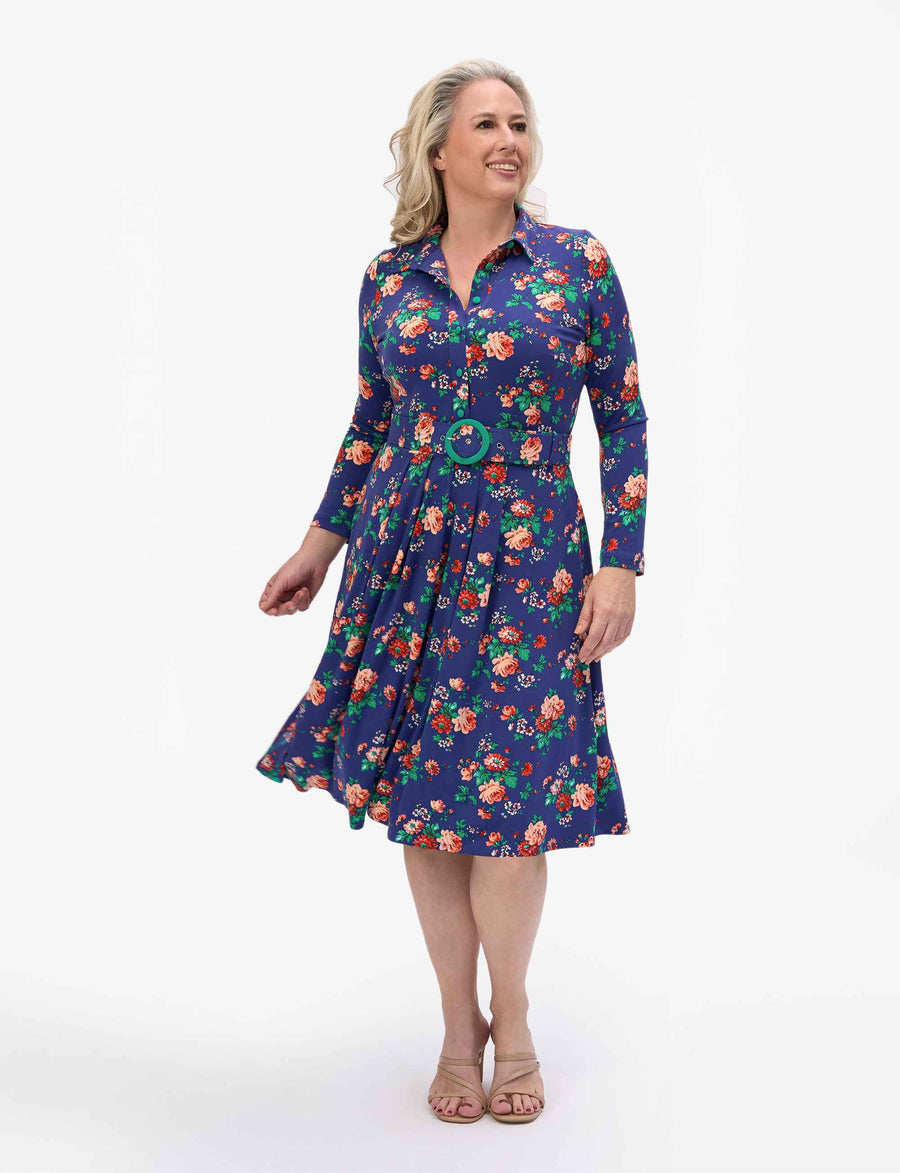 Britta 'Winter Rose' Shirtdress with Belt NEW ARRIVAL