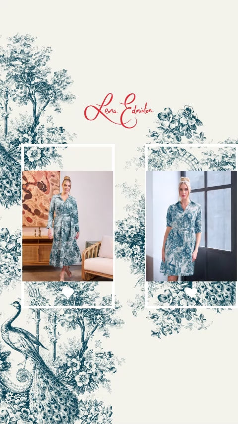 Edwina 'Paradise' 100% Cotton Shirtdress