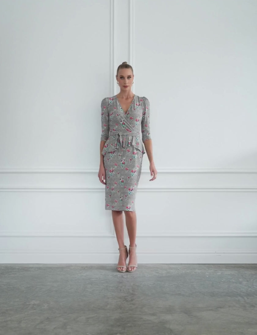 Anais 'High Tea' Knee Length dress with Peplum