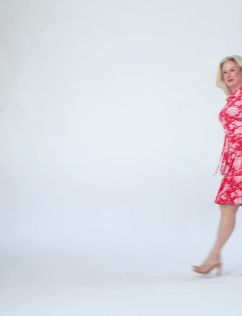 Poppy 'Strawberry Spritz' Shirtmaker Shift Dress