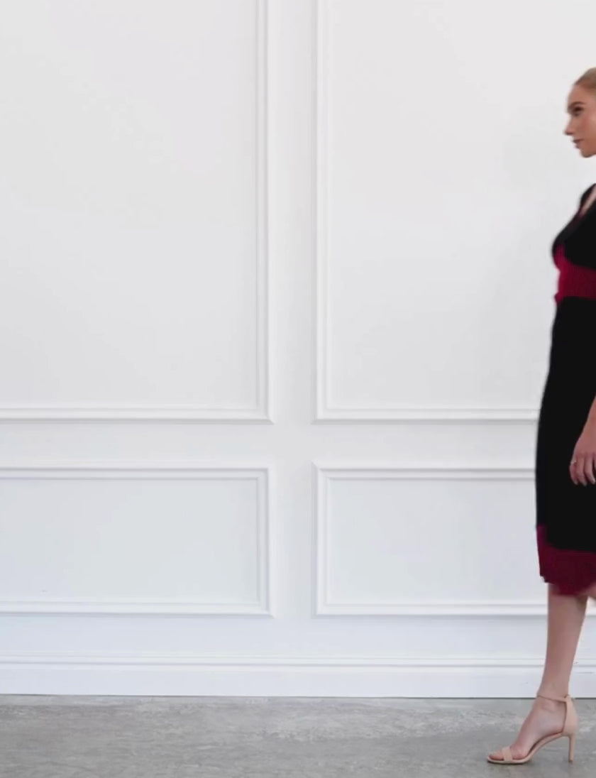 Elle Magenta 'Little Black Dress' Fit and Flare Midi
