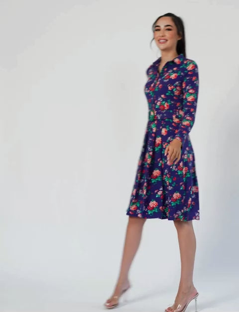 Britta 'Winter Rose' Shirtdress with Belt NEW ARRIVAL