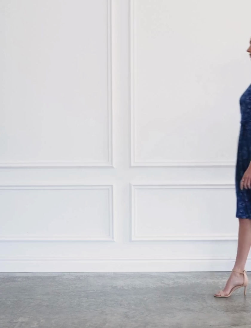 Portia 'Moonstruck' Faux Wrap Midi Dress
