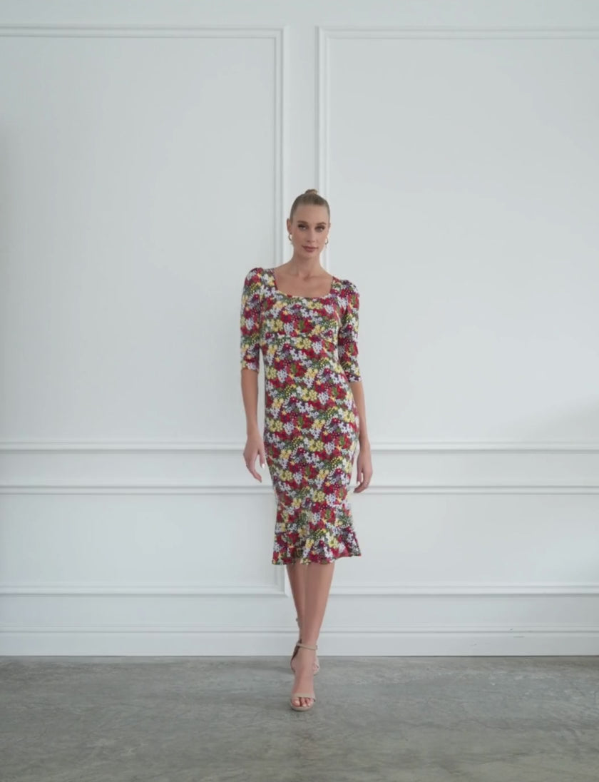 Ilaria  'A Floral Affair' Empire Line Midi dress