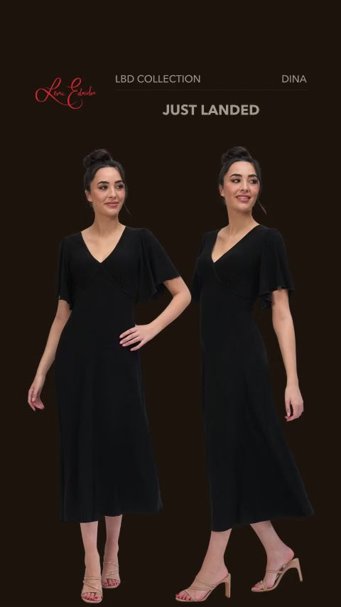 Dina 'LBD' Empire Line Dress with Butterfly Sleeves