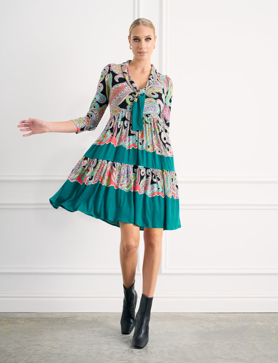 Haley 'Paisley Park' Looser Fit Mini Shift Dress