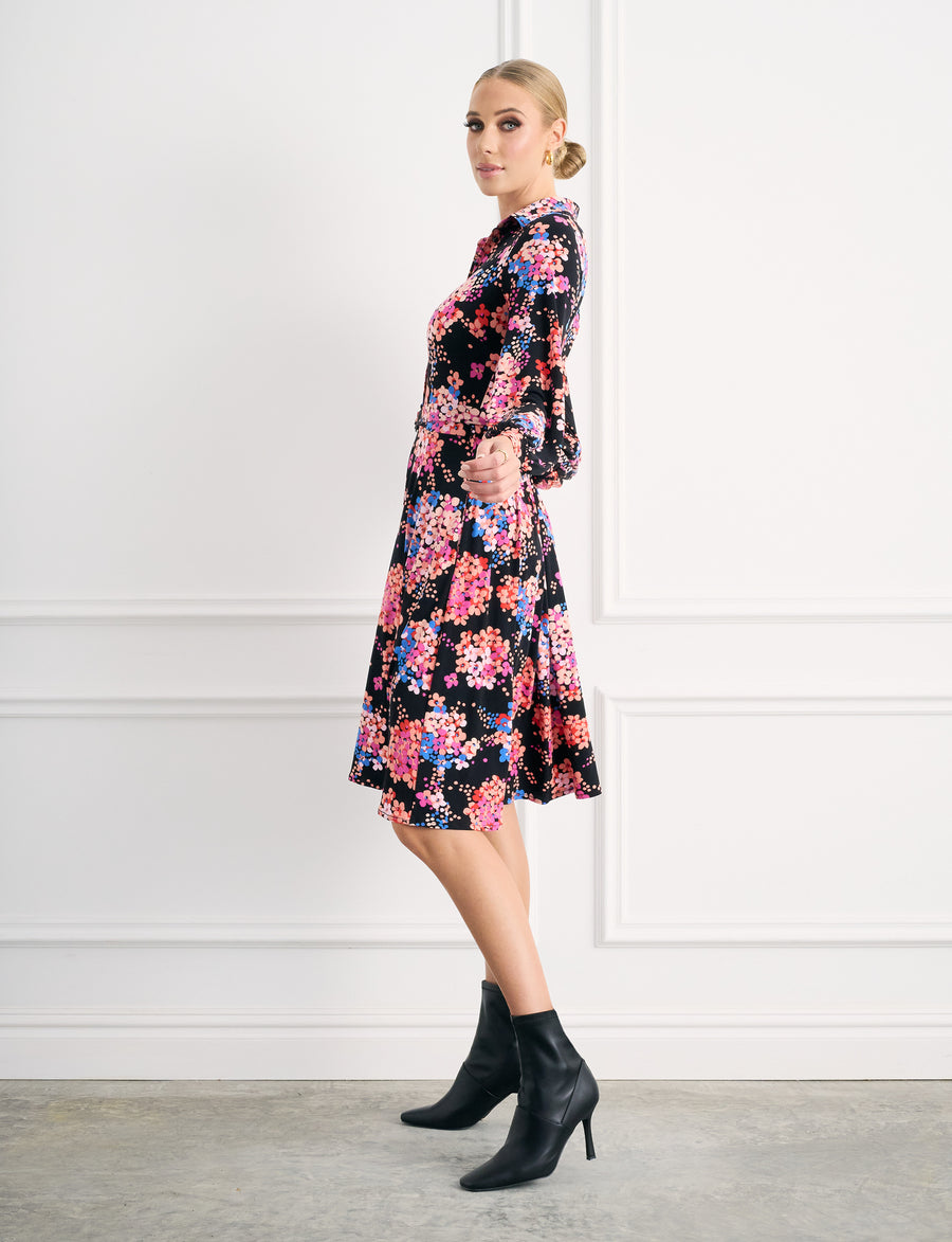 Noelle 'Hydrangea Pop' Fit and Flare Knee Length Dress