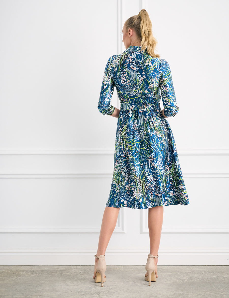 Caroline 'Meadowland' Limited Edition Silk Midi Dress