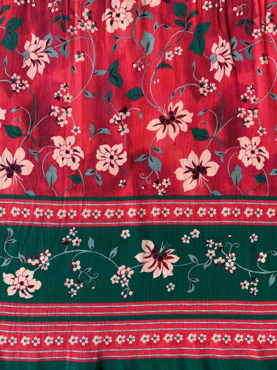 Teagan 'Rajasthan Lilies' Belted Blouse Knee Length Dress