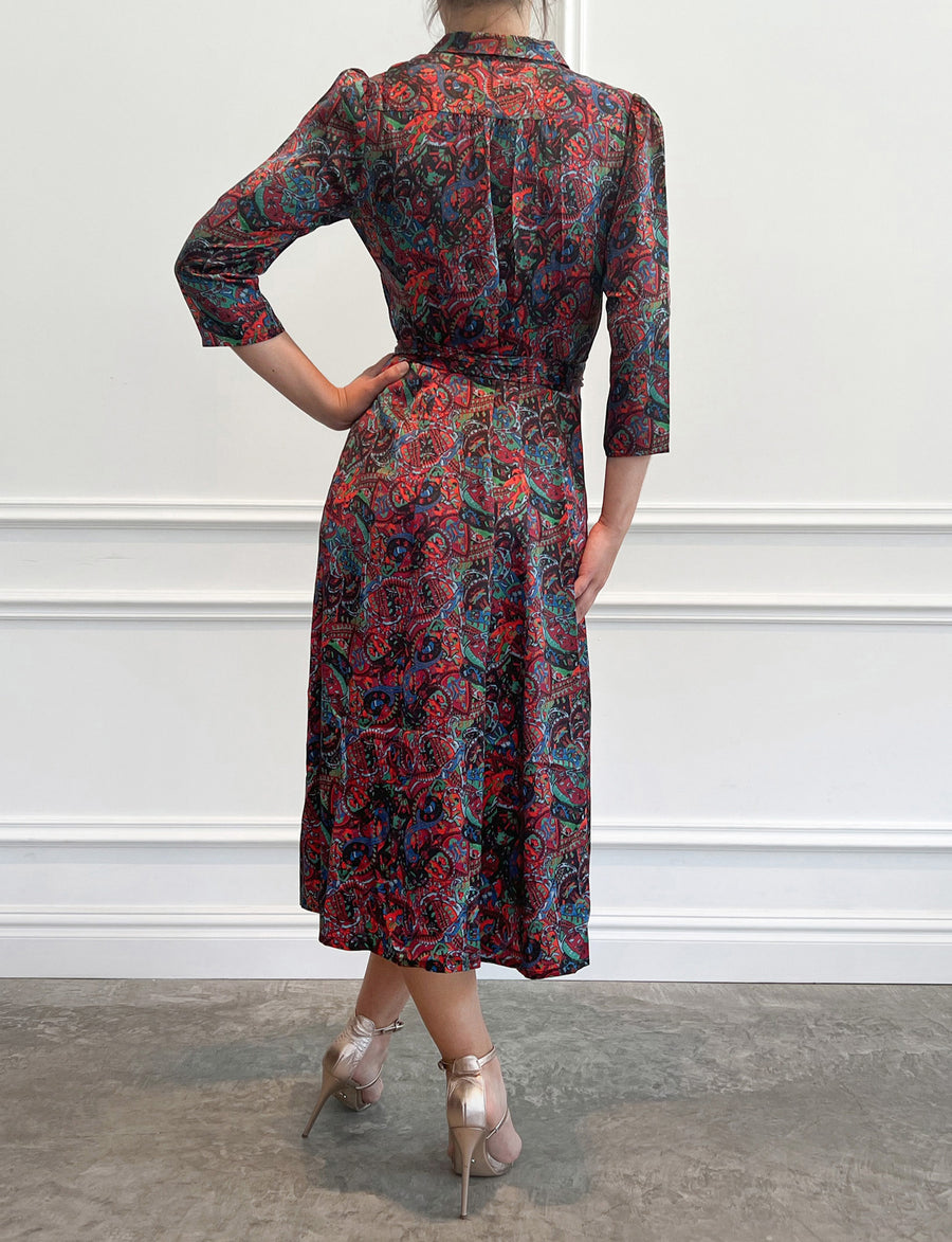 Crystal Mood Moroccan Silk Midi Shirtdress