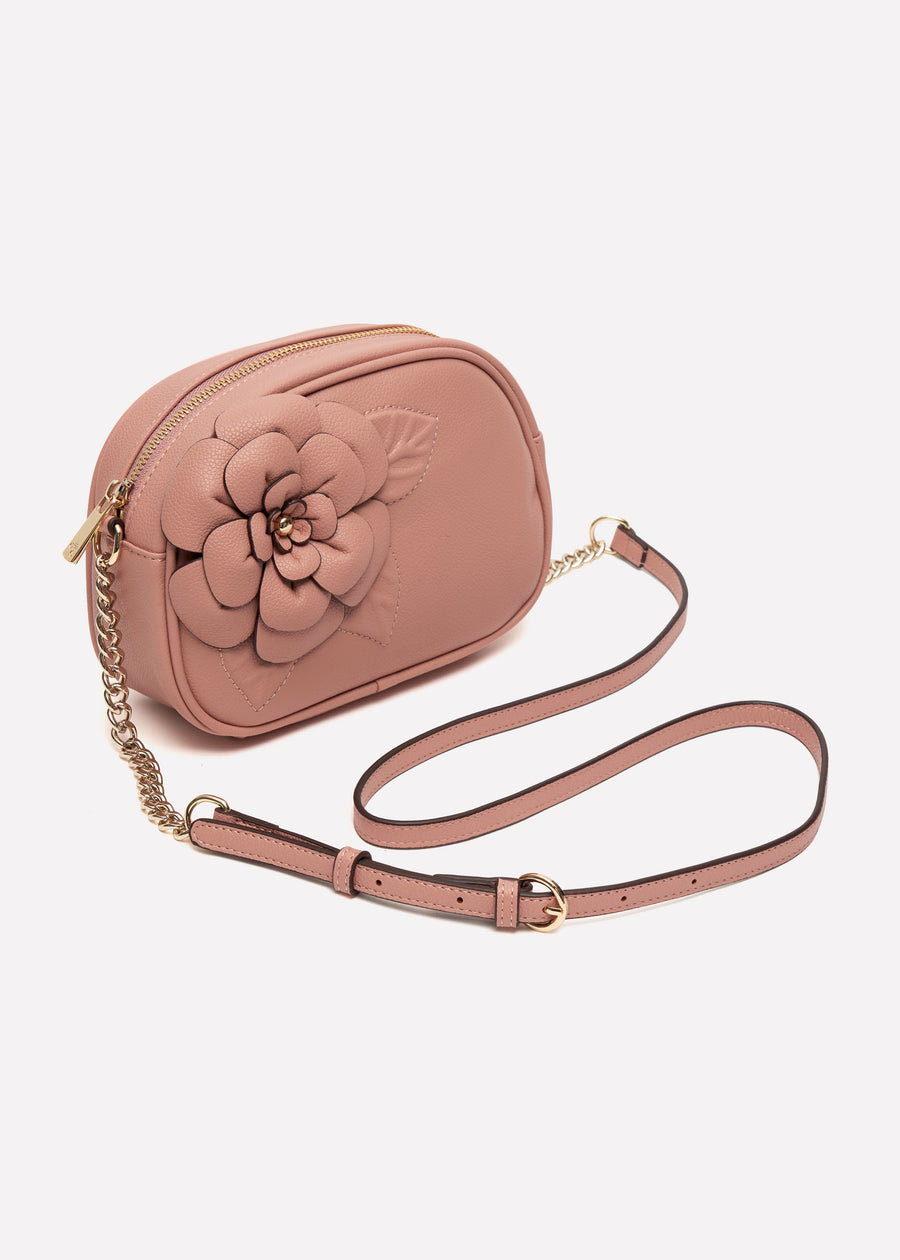 Fleur Rose Blush Crossbody Handbag